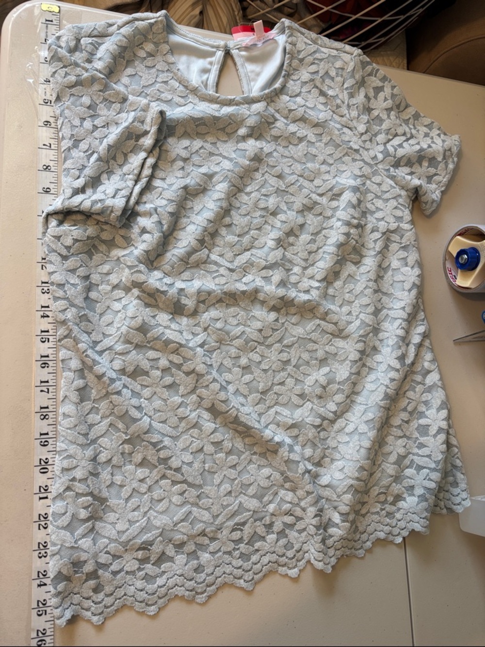 NWT Costco Teddi Rose Blue Floral Tshirt Blue Size Medium Office Church Event - Picture 11 of 13